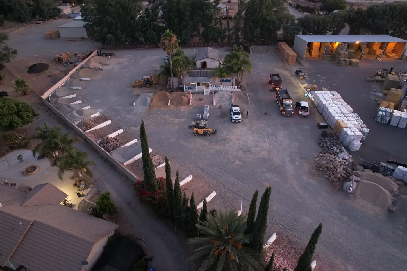 M&M Landscape Supply Yard aerial view — Wildomar, CA